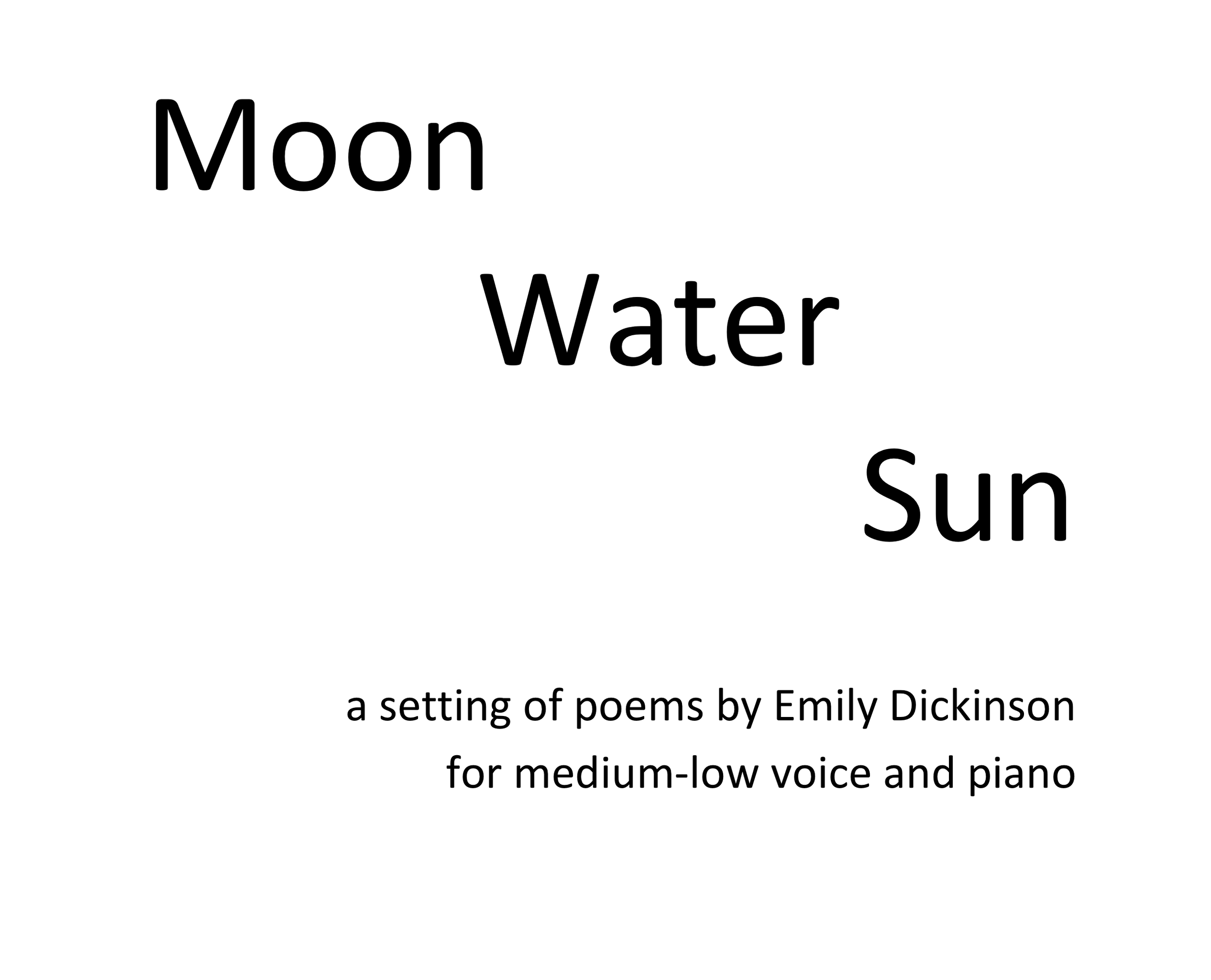 Moon, Water, Sun (2021) for medium-low voice and piano
