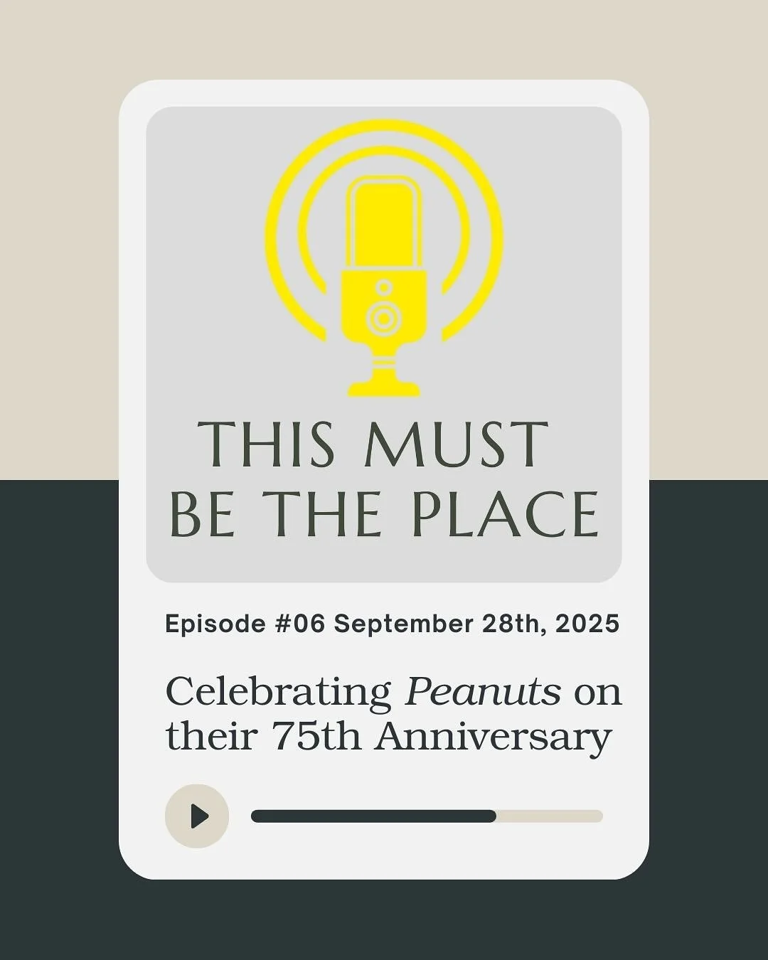 This Must Be The Place Episode 6 is live!

Just a few days in advance of the 75th anniversary of the Peanuts comic strip, we dedicate a whole episode to digging into the life and legacy of creator Charles M. Schulz and his comic strip. 

We speak wit