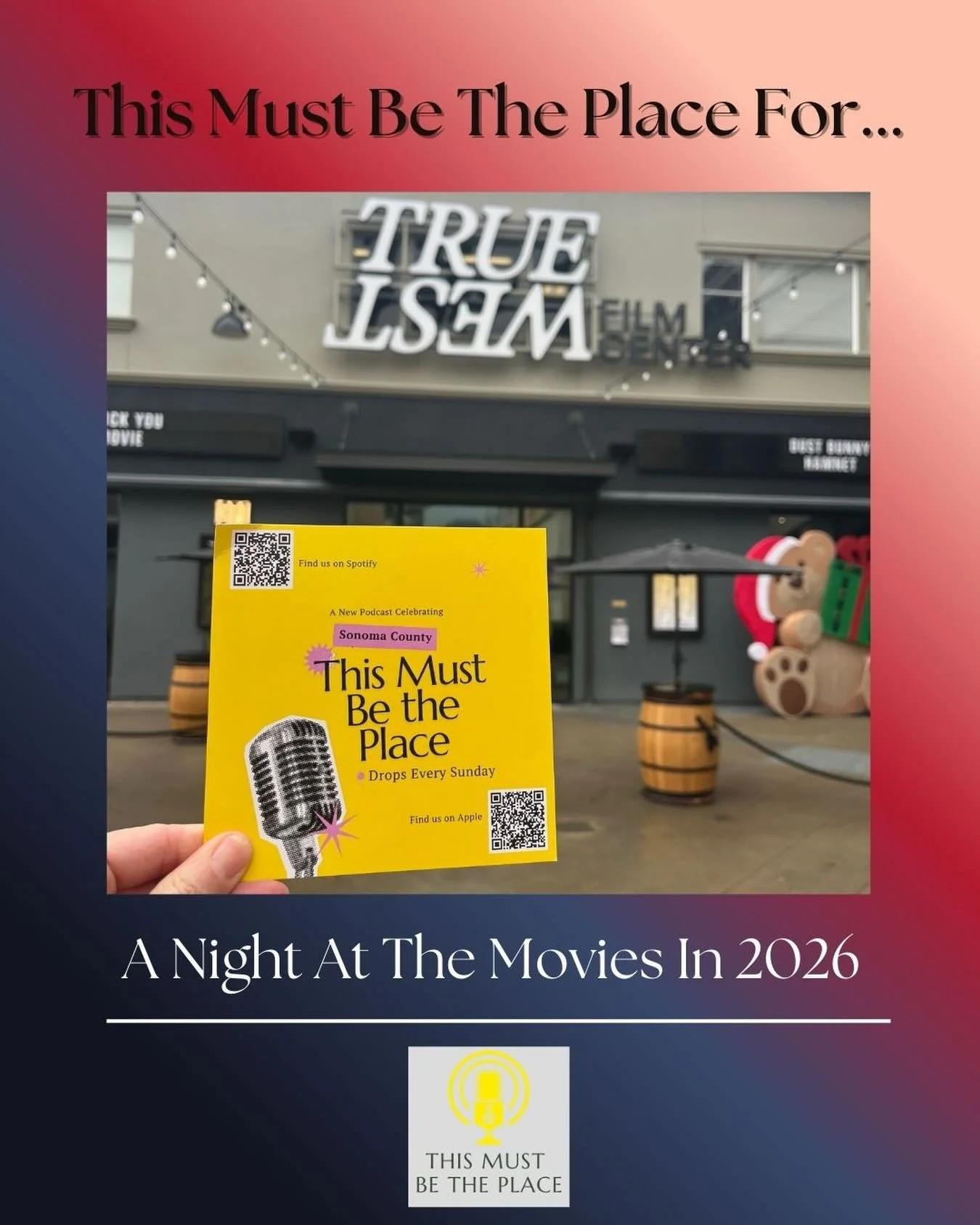 Next up in our local spotlight series is a new location that we deem the place to catch a movie in 2026!

Opened in Healdsburg in the last months of the year, @truewestfilmcenter has a diverse set of programming from main stream to educational film s