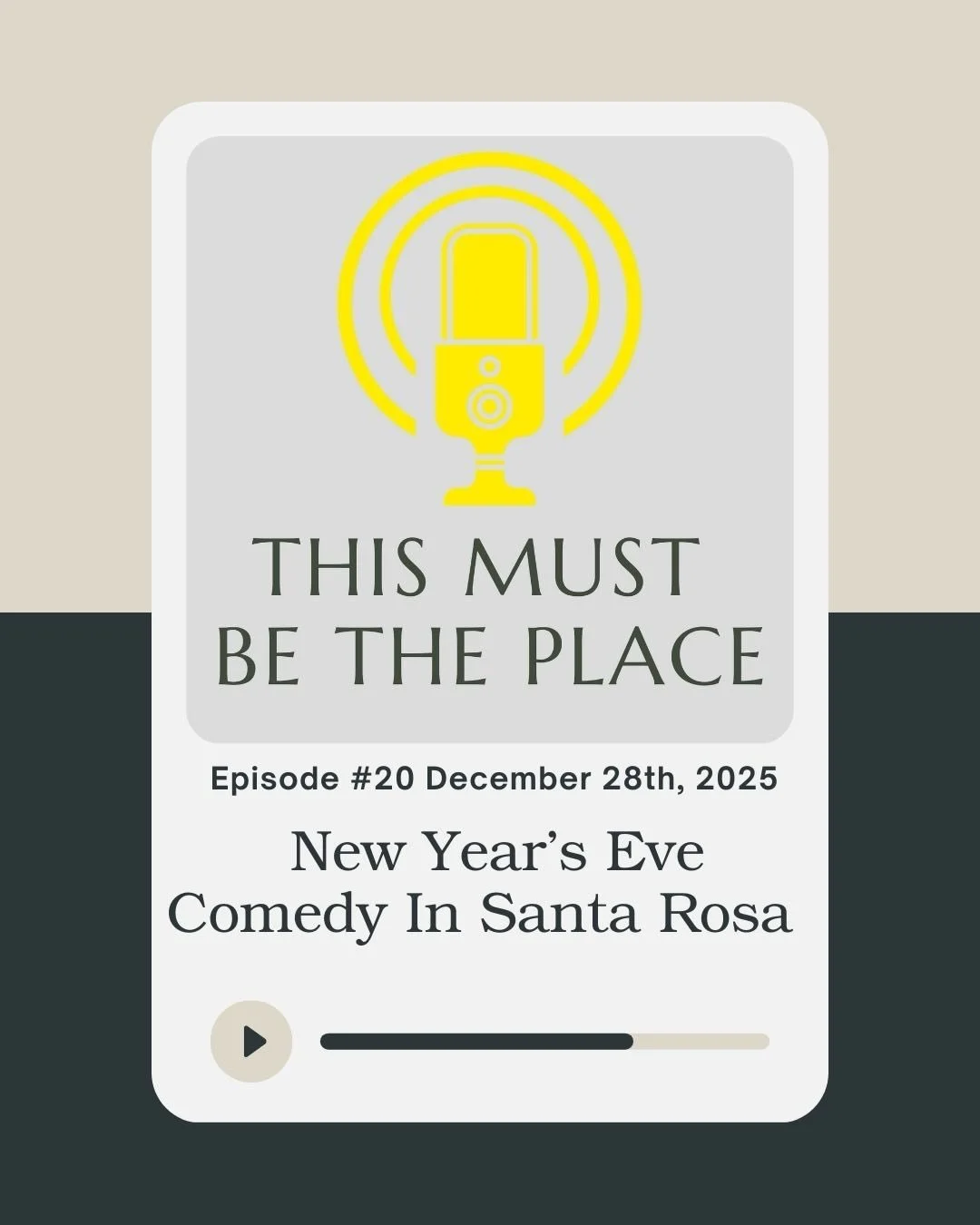 Episode 20 of &ldquo;This Must Be The Place&rdquo; is live and ready to wrap up the year as we feature a preview of a NYE Comedy Bash at Santa Rosa&rsquo;s Barrel Proof Lounge. You can find it on Spotify and Apple or at the link in our story!

Award-