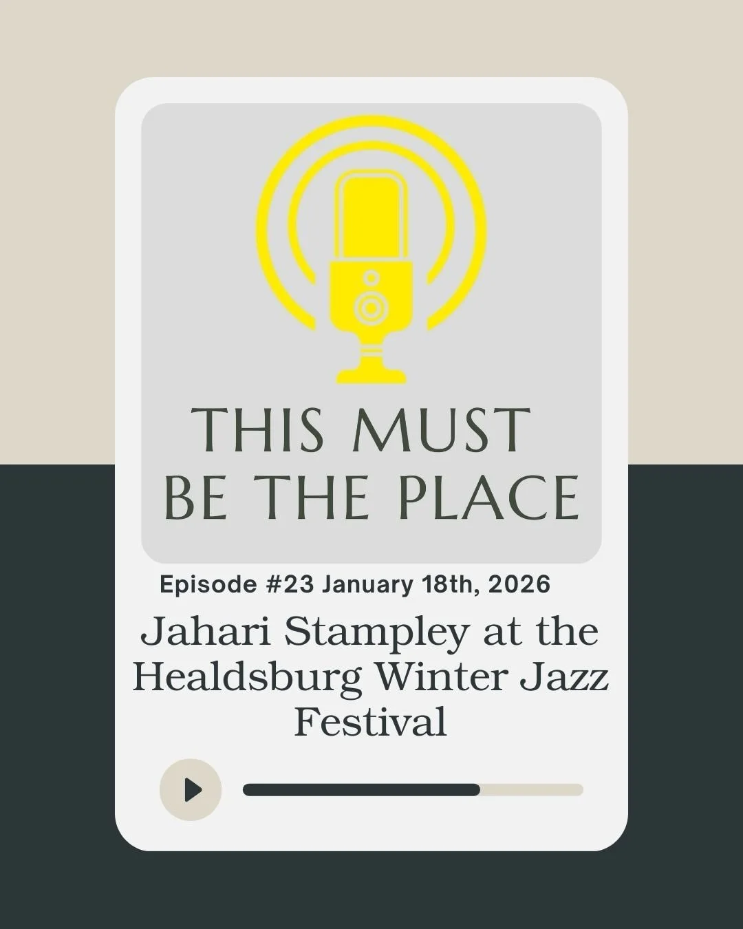 Episode 23 of &ldquo;This Must Be The Place&rdquo; is live! 

In our latest podcast episode, we sat down Jahari Stampley, the man who has quickly become one of the most decorated musicians of his generation. From winning the 2023 Herbie Hancock Insti