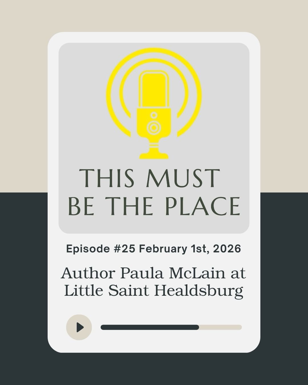 Episode 25 of &ldquo;This Must Be The Place&rdquo; is live!

We sat down with author Paula McLain, the bestselling author of The Paris Wife, Circling the Sun, and Love and Ruin&mdash;celebrated for illuminating the inner lives of women history has of