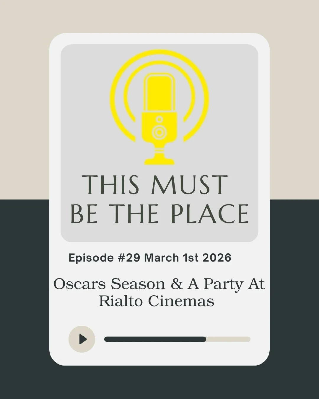 Episode 29 of &ldquo;This Must Be The Place&rdquo; is LIVE, and this week - we&rsquo;re heading to the movies as Oscar season is in full swing. 

To help us navigate the &ldquo;Should Win&rdquo; vs. &ldquo;Will Win&rdquo; madness, we&rsquo;re joined 