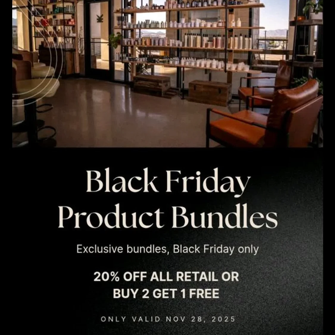 Black Friday just got better.
🔥 20% OFF all retail OR Buy 2 Get 1 Free
🔥 Buy 3 $25 gift cards, get a FREE mini/travel product
Valid only Nov 28, 2025 &mdash; don&rsquo;t miss out!

@makeshiftunion
📍8720 W. Sunset Rd, suite D250, Las Vegas, NV, 891