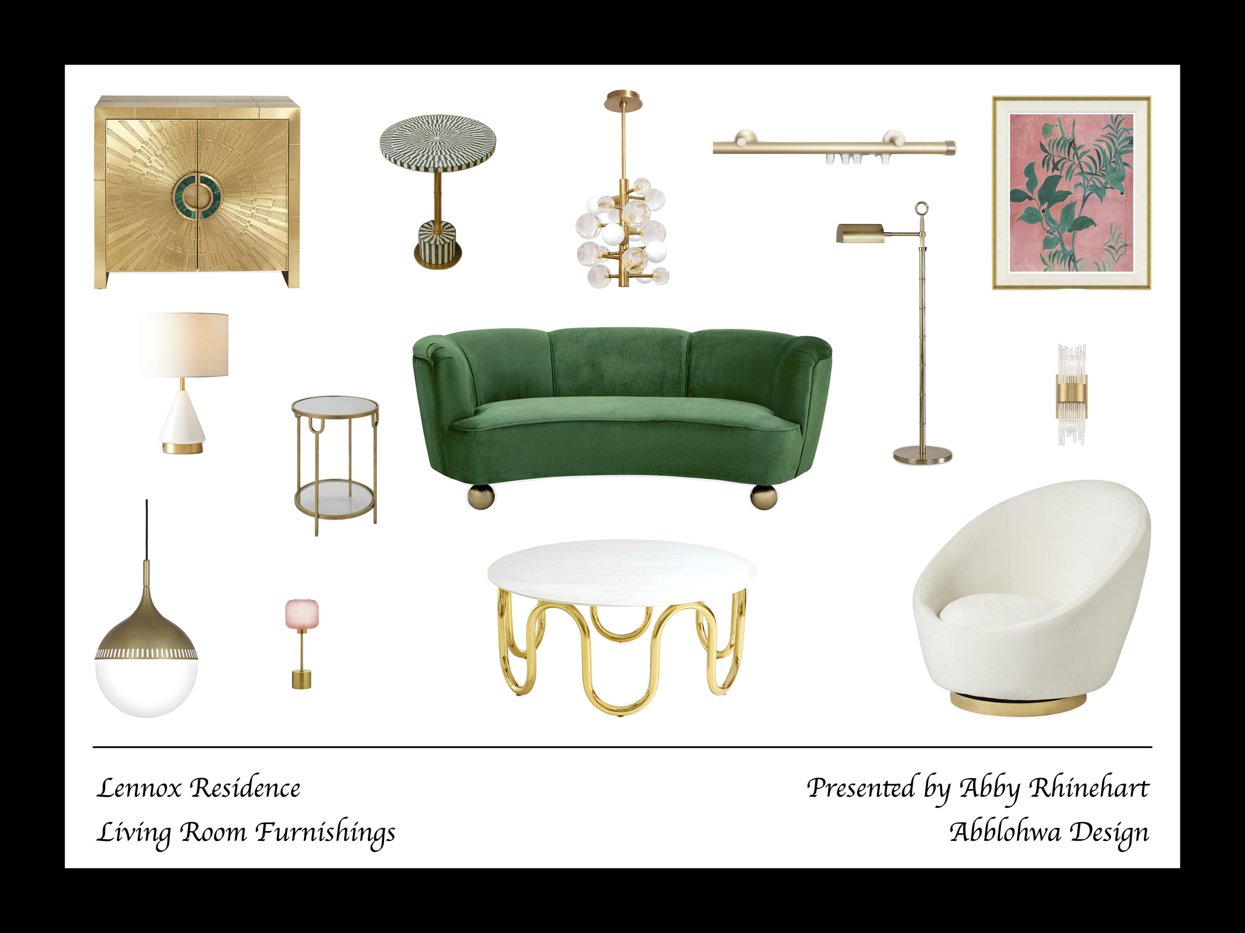 Furniture choices for living room.