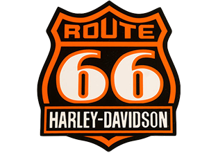 Route 66 Harley-Davidson logo with orange and black colors, featuring the number 66 prominently.