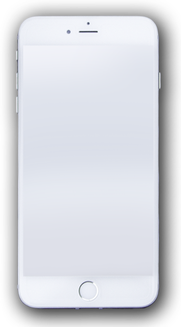 White smartphone with a blank screen on a black background.