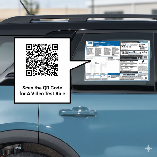 QR Code for automotive SMS — scan for video test ride