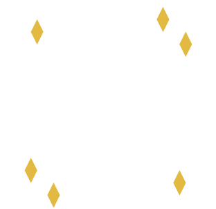 A stylized robot puzzle piece with a skull-like face and diamond shapes around it on a black background.