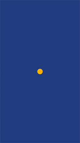 A yellow dot on a dark blue background