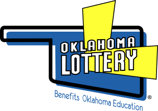 Logo of Oklahoma Lottery with the text Benefits Oklahoma Education.