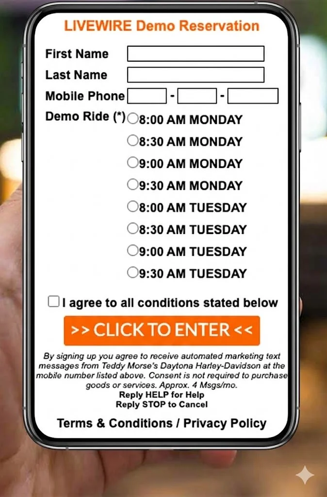 Text alert linking to mobile web form