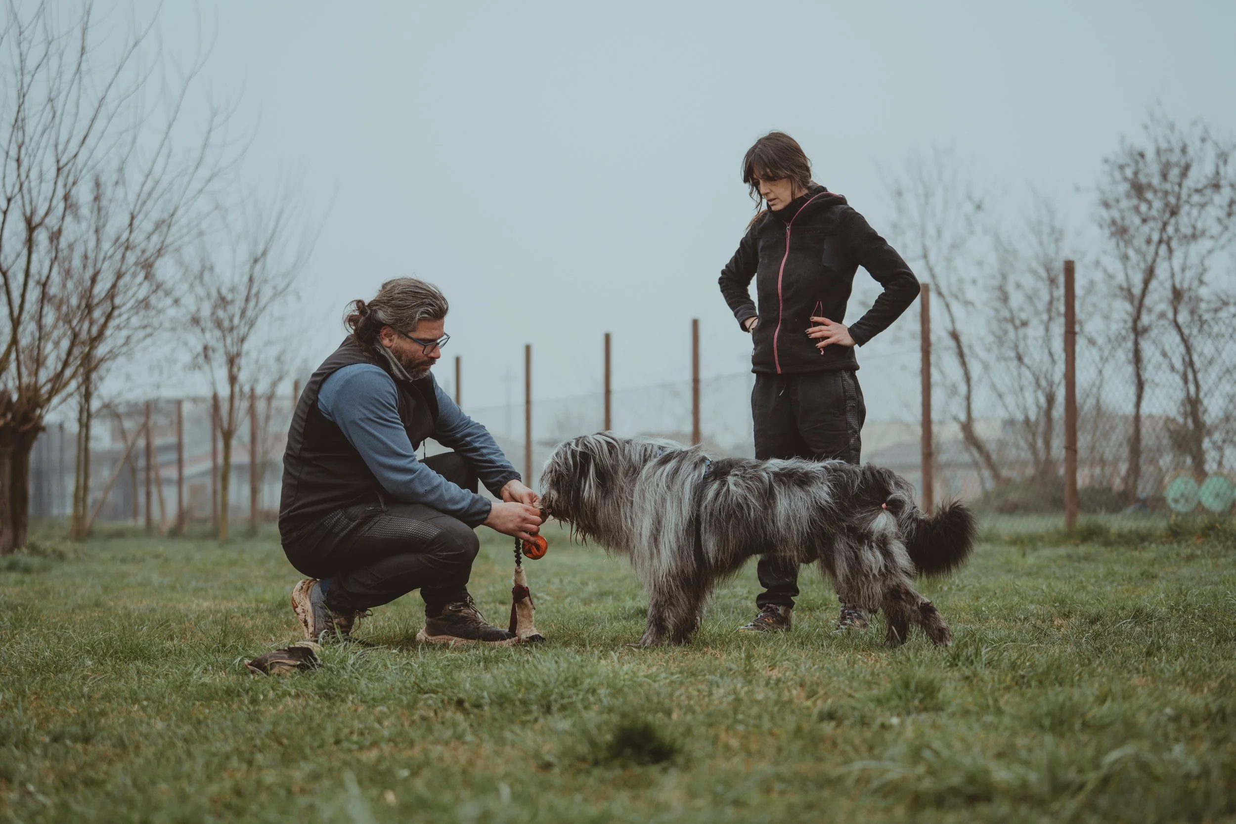 Marco Bellia e Arianna Bayre nel centro cinofilo