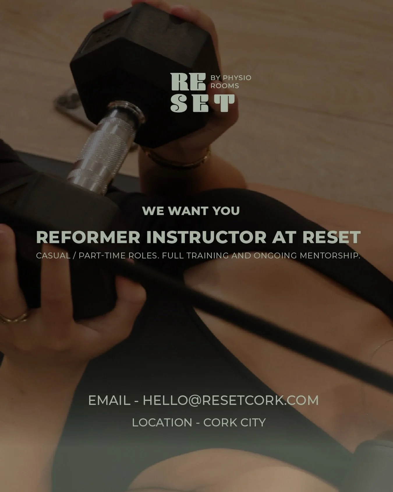 We&rsquo;re expanding the amazing team at Reset✨
We&rsquo;re looking for a Reformer Instructor (casual/part-time) in Cork City full training provided + ongoing mentorship.

Email hello@resetcork.com with your CV 

#RESETCork #CorkJobs #ReformerPilate
