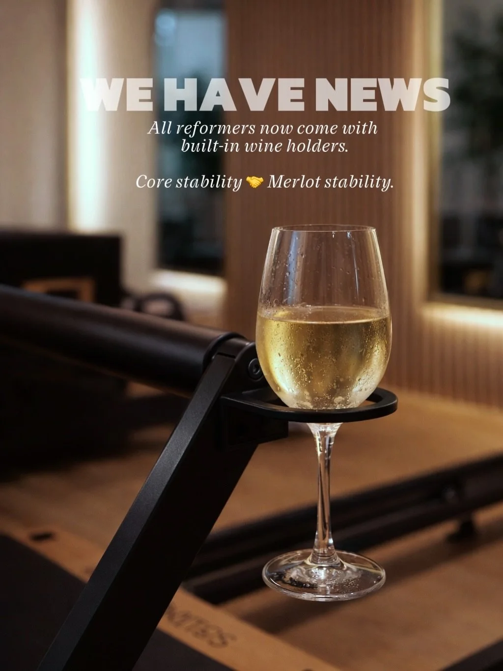 Introducing Reformer with Wine Glass Holders 🍷

We listened&hellip; and we delivered, all reformers come with built-in wine holders.

Tag your reformer partner&hellip; you&rsquo;re going to need both hands for this.

And if you&rsquo;ve read this fa