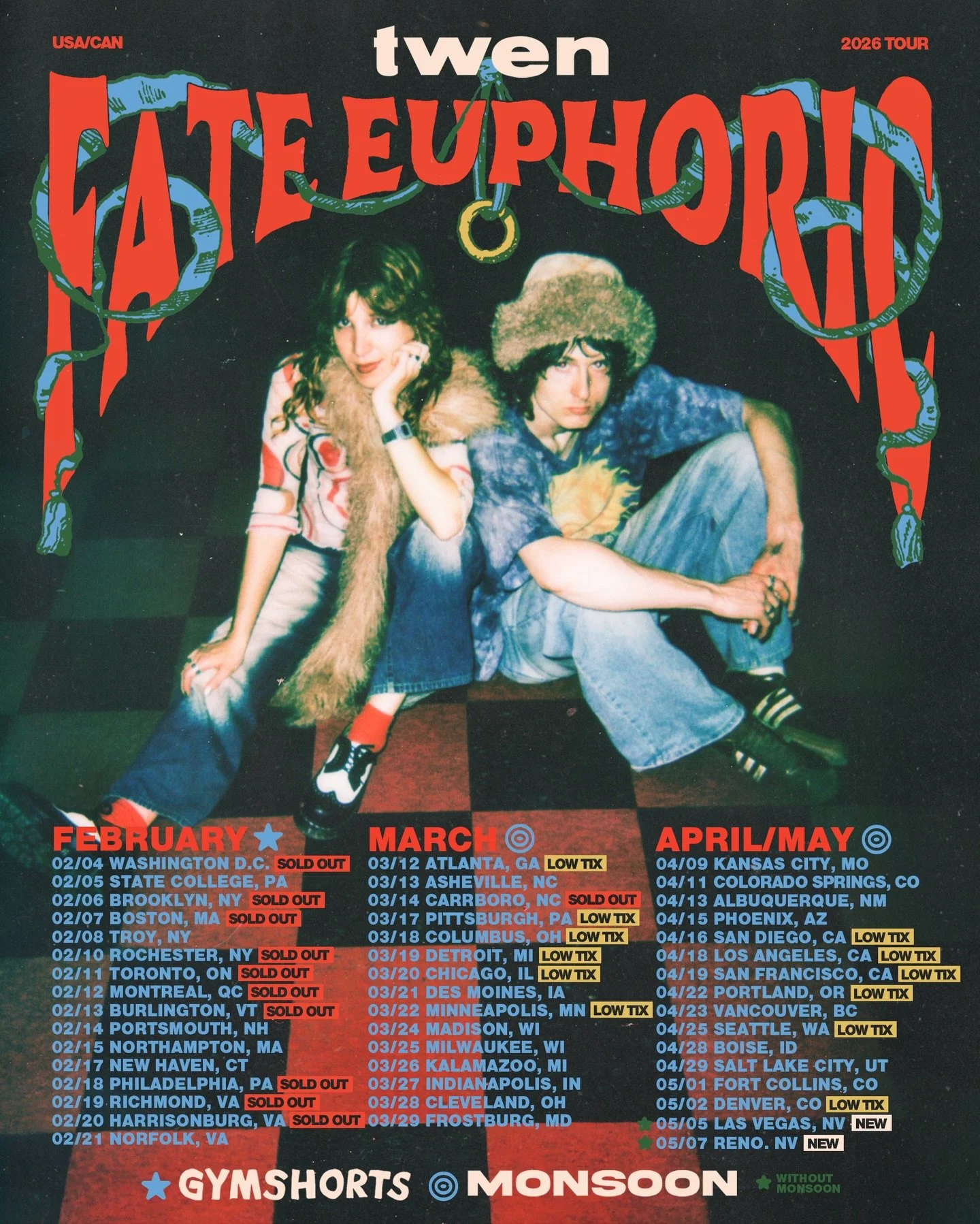 NEW SHOWS &amp; LOW TICKET UPDATES
Adding our big debut in Las Vegas &amp; Reno in April 🎲🎲
While Carrborro is now SOLD OUT! with Atlanta, Chicago, Columbus, Detroit &amp; MNPLS not far behind ⏰
Leg 3 starts March 12 in ATLANTA @badearl 

📸 @andrs