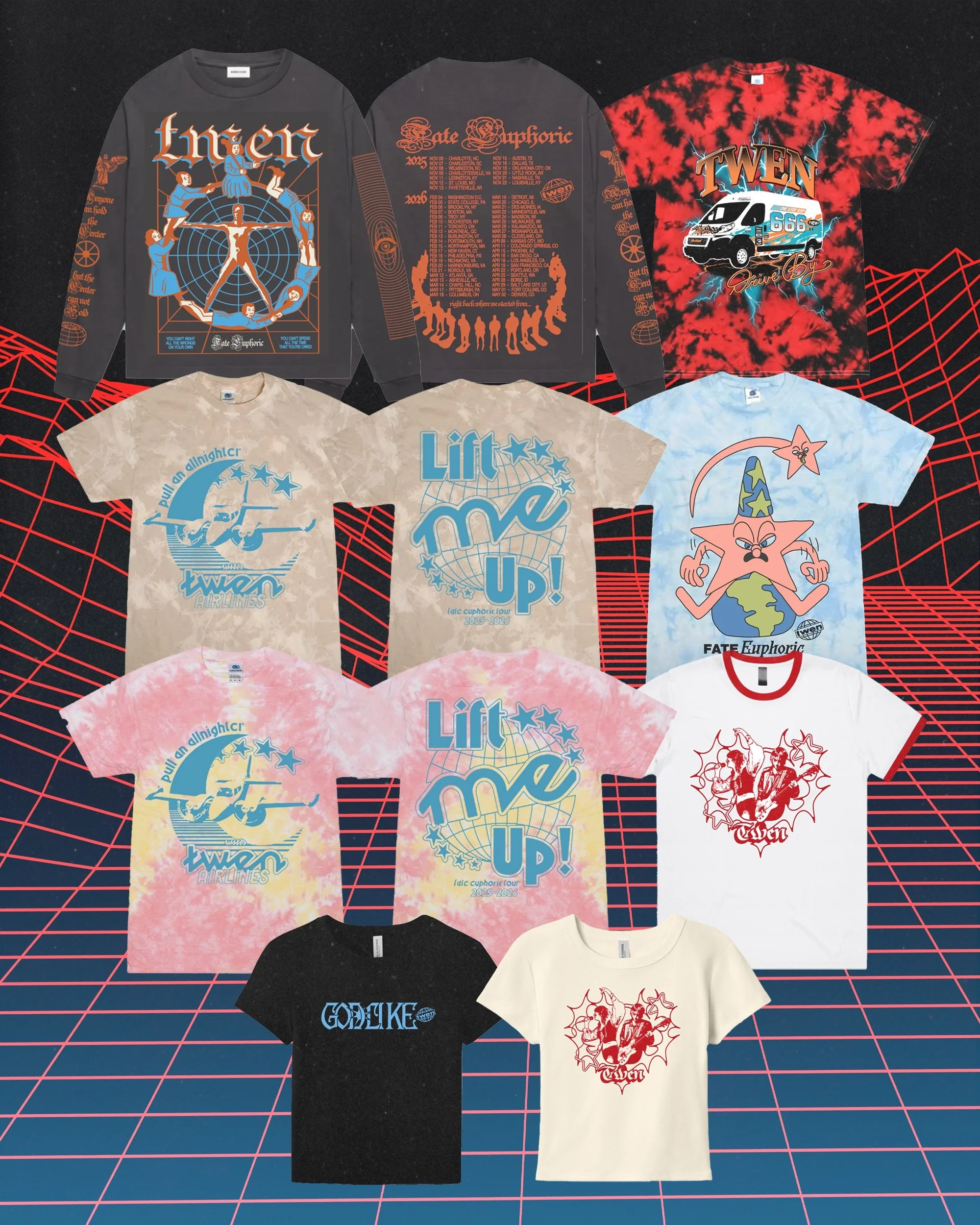 PREORDER 🚨 y&rsquo;all sucked us dry this tour and we STRUGGLED to keep merch in stock (sry last leg you really got the worst of it, only smalls were left 😢) SO NOW you can preorder all the designs/sizes and tell us what you want FUCK IT if you wan