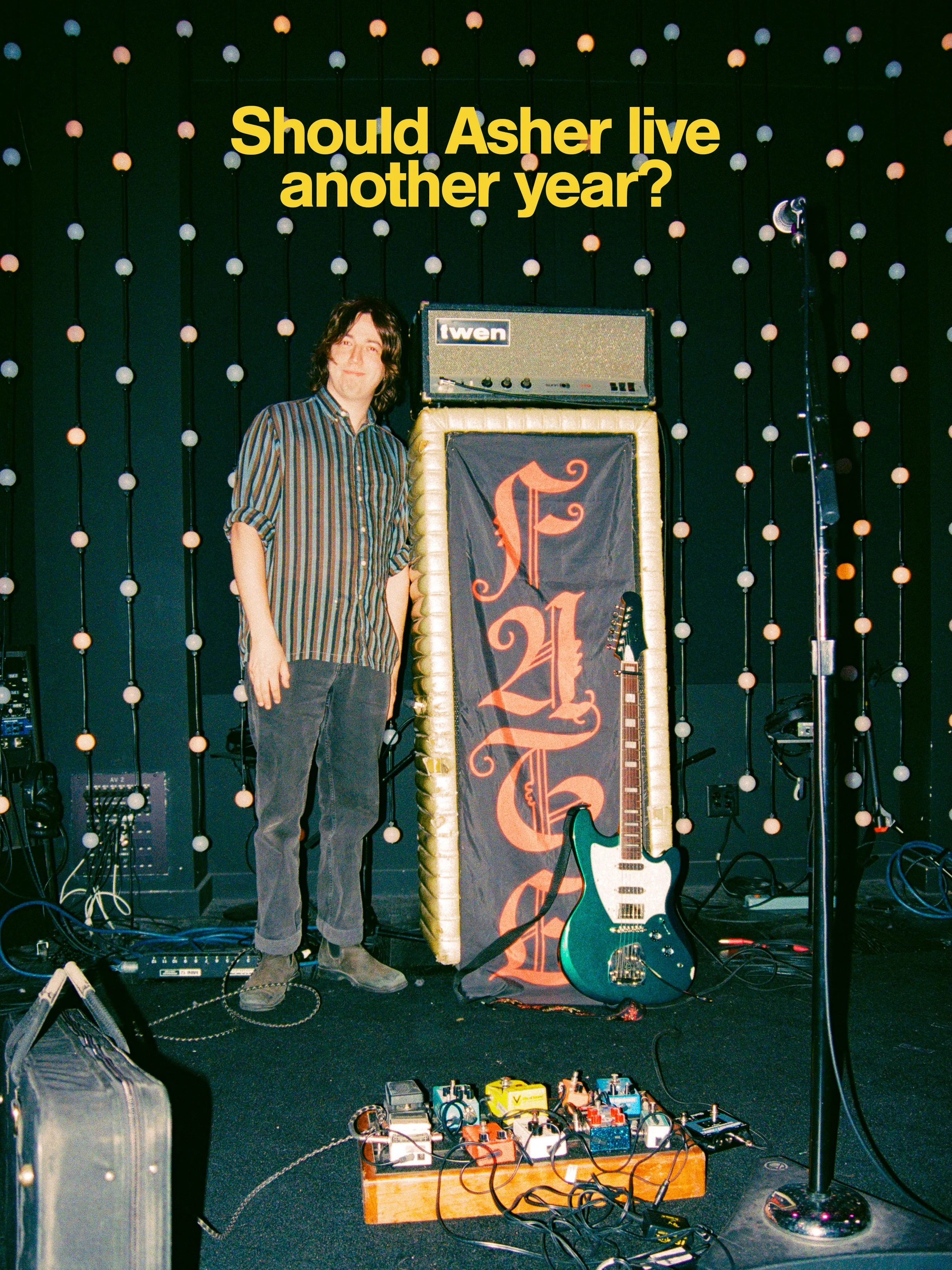 birthday boy alert 🚨 help the man decide! 
happy birthday to our resident bad boy @rainsticks4kicks who we owe for our THICK guitar sound and transcendent shredding 🙏 may u shred another year

📸 @andrsn.photos