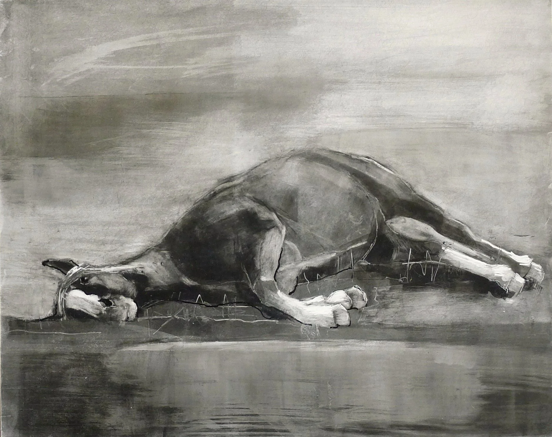 Laura Blömer · Her Majesty’s Servants VI, olieverf / drukmedium op clayboard, 24 × 30 cm, €450
