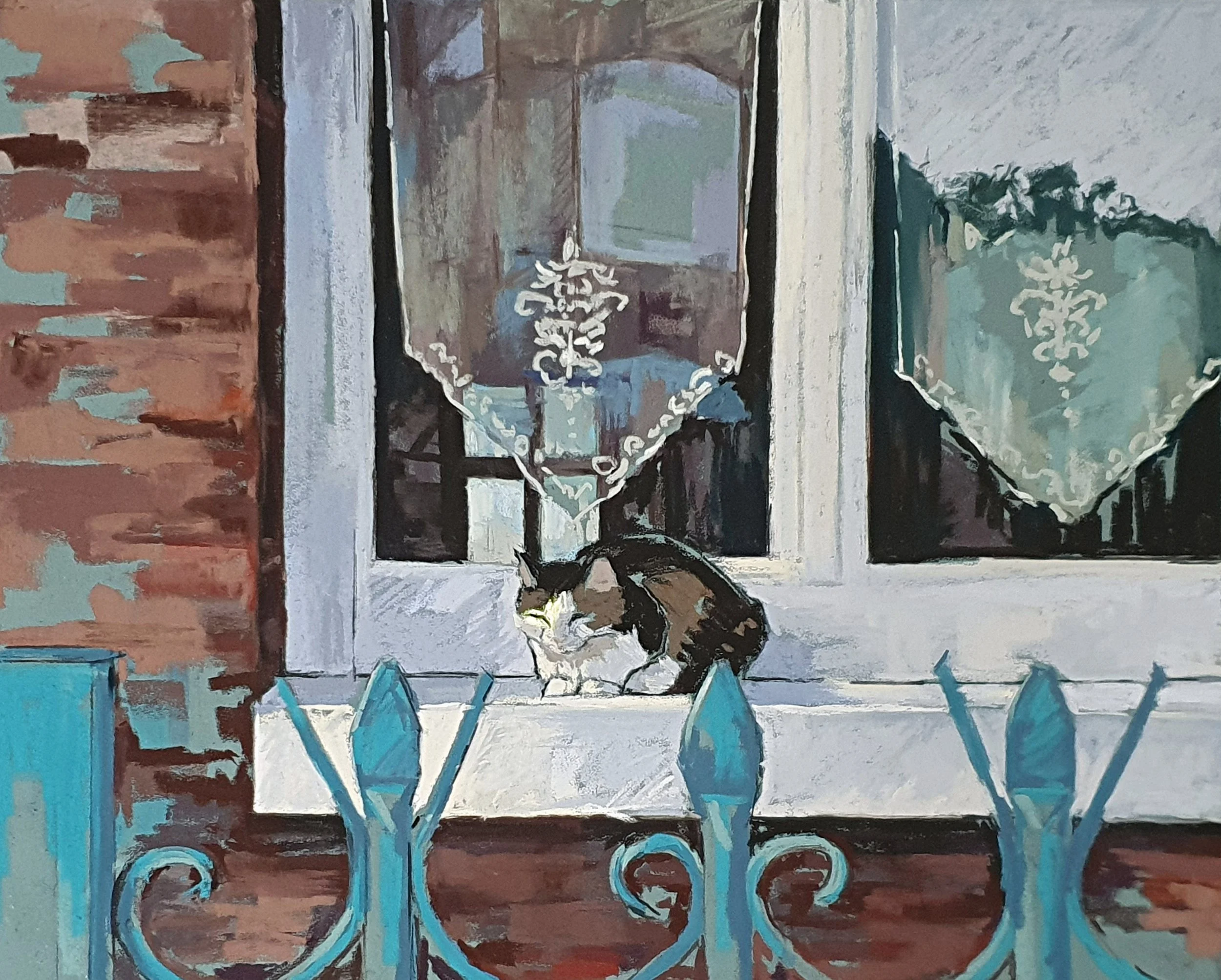 Laura Blömer · Cats of Dieppe III, pastel, 33,5 × 42,4 cm, €795