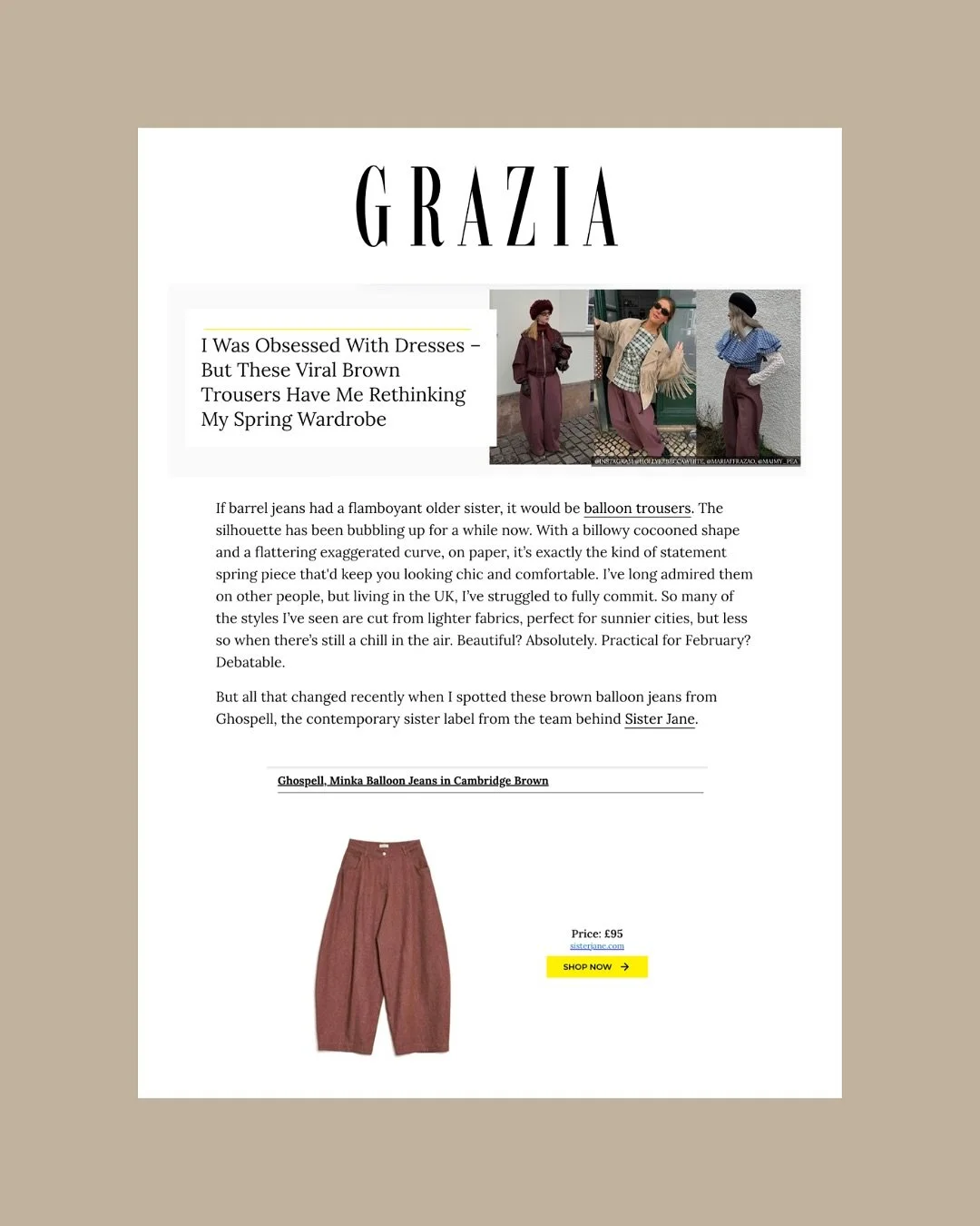 Our VIP team 👉 place Ghospell on influencers 
Our Press team 👉 pitch feature on trending Ghospell trousers worn by influencers 

= full feature on @ghospell in @graziauk 

This is why we offer a full service package for our clients, all under one r