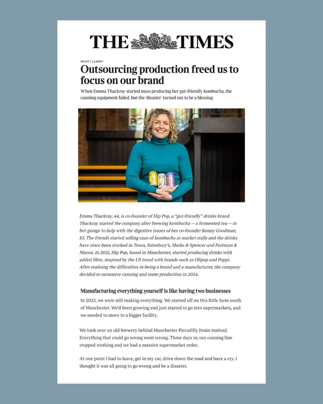 Co-founder of @drink.hip.pop Emma Thackray shares what she&rsquo;s learnt with @thetimes 🍒