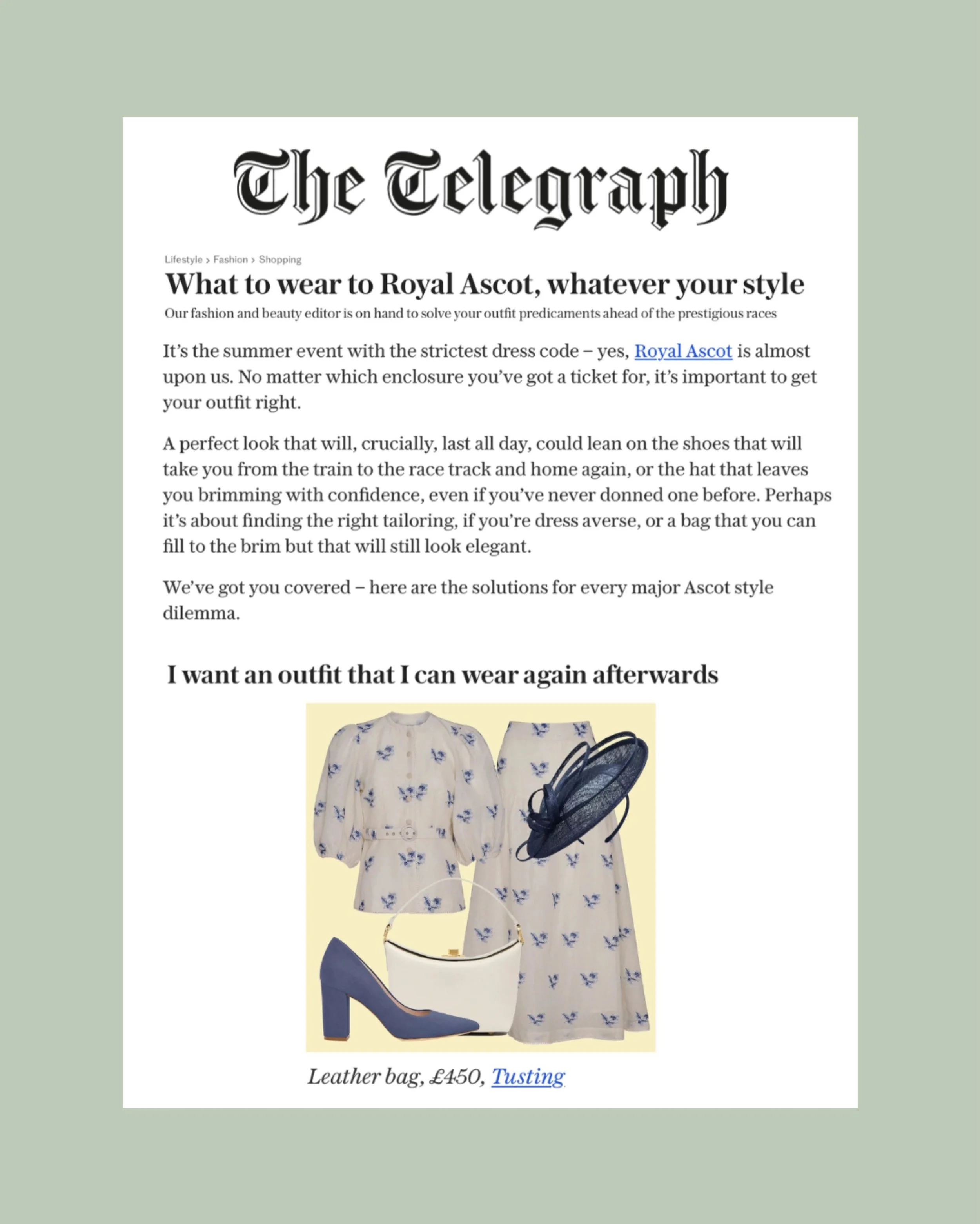 Heading to Ascot? Our clients have got you sorted, as featured in The @telegraph 🐎