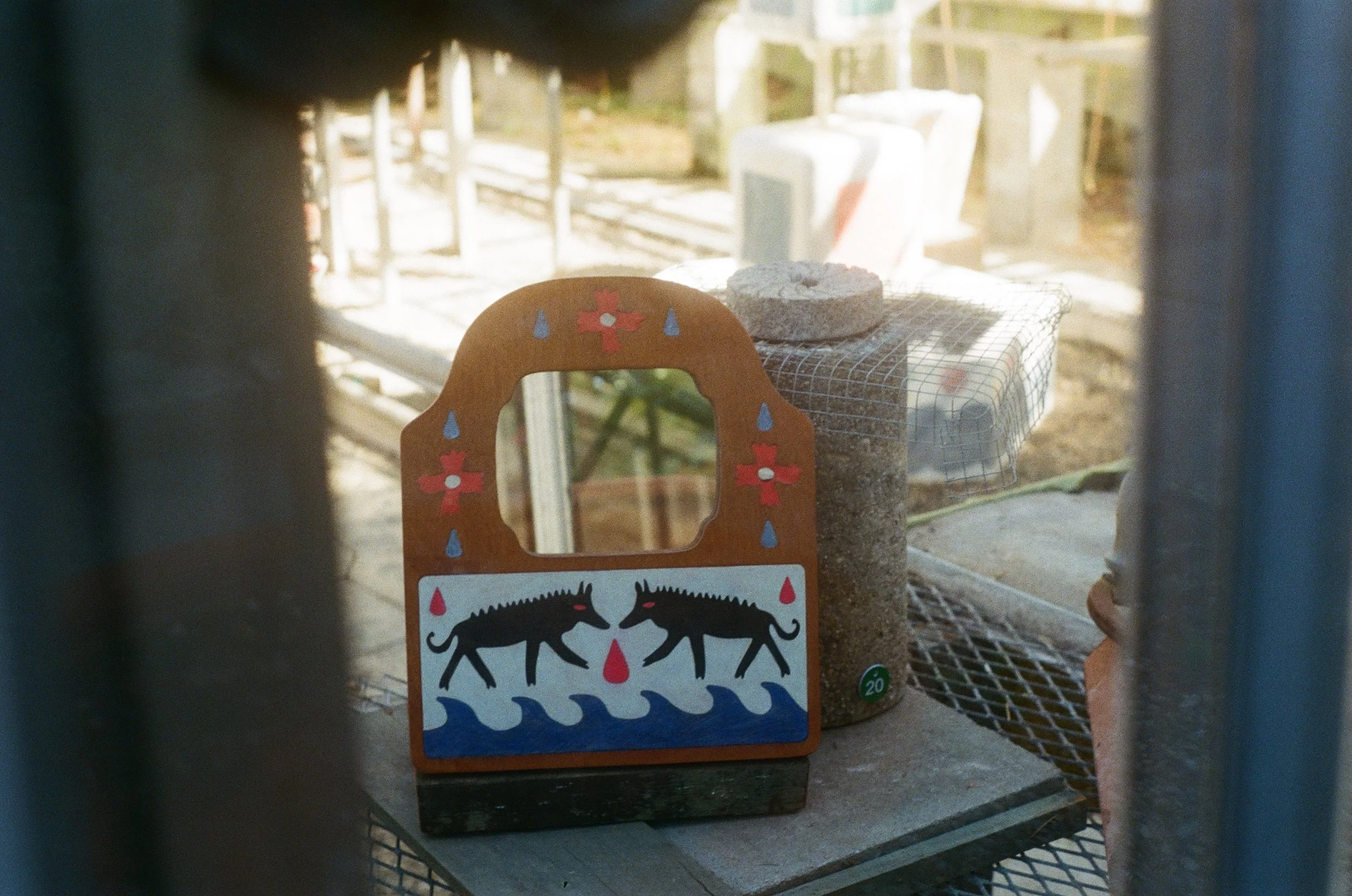 Dueling Boars Mirror by Reilly Blum