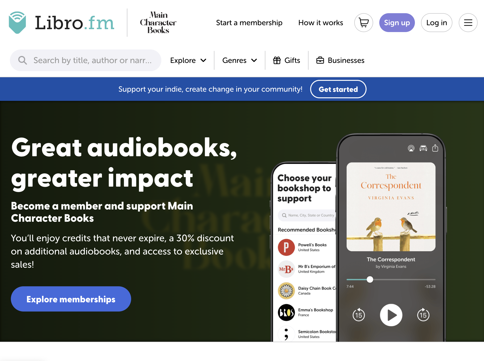 Screenshot of Libro.FM