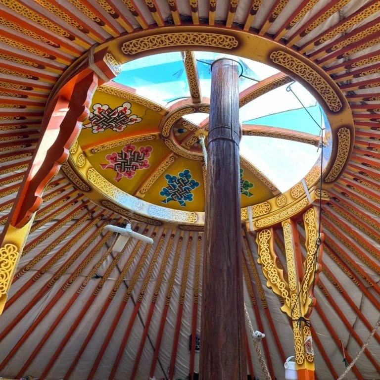 A ger is a traditional, round, portable dwelling made from a collapsible wooden frame covered with layers of sheep-wool felt and canvas. Designed for a nomadic way of life, it can be assembled, disassembled, and moved as families shift between season