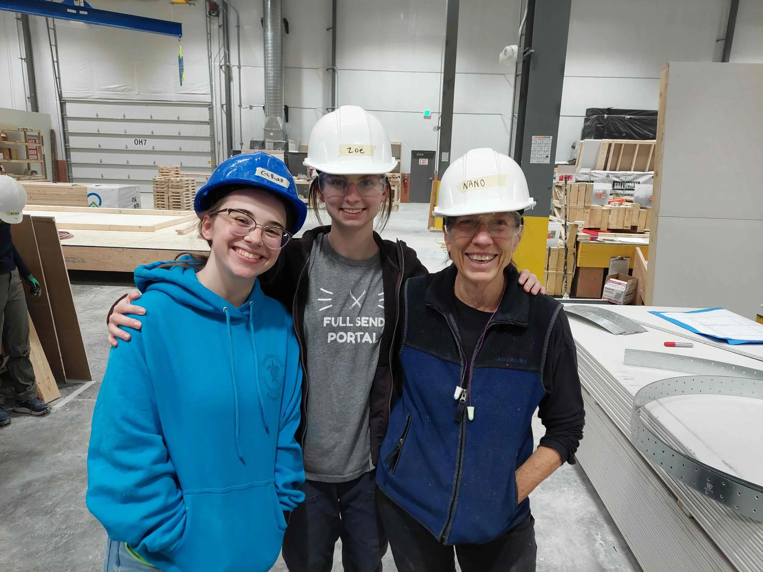 student volunteers at a habitat for humanity build Site
