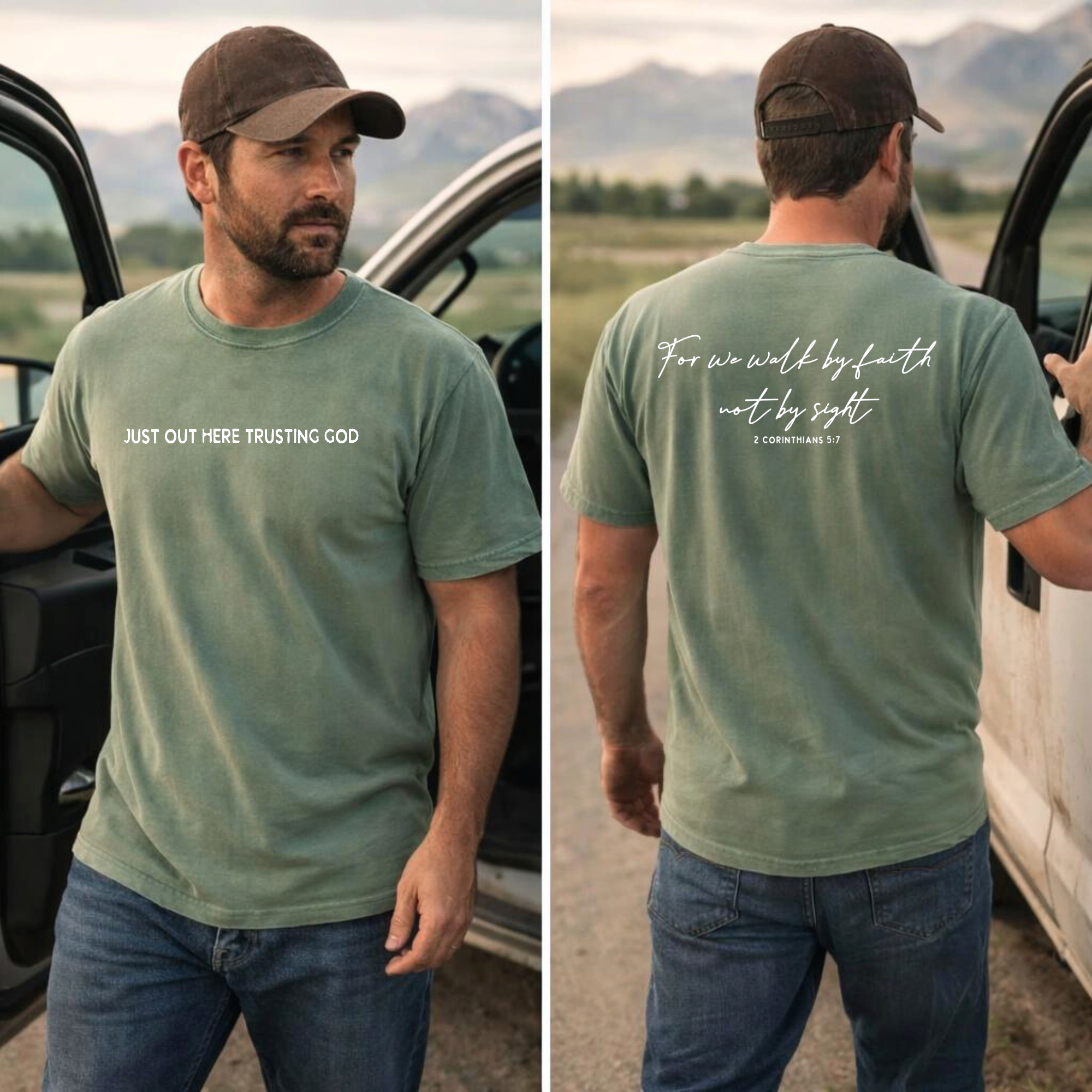 Trusting God Tee | Moss