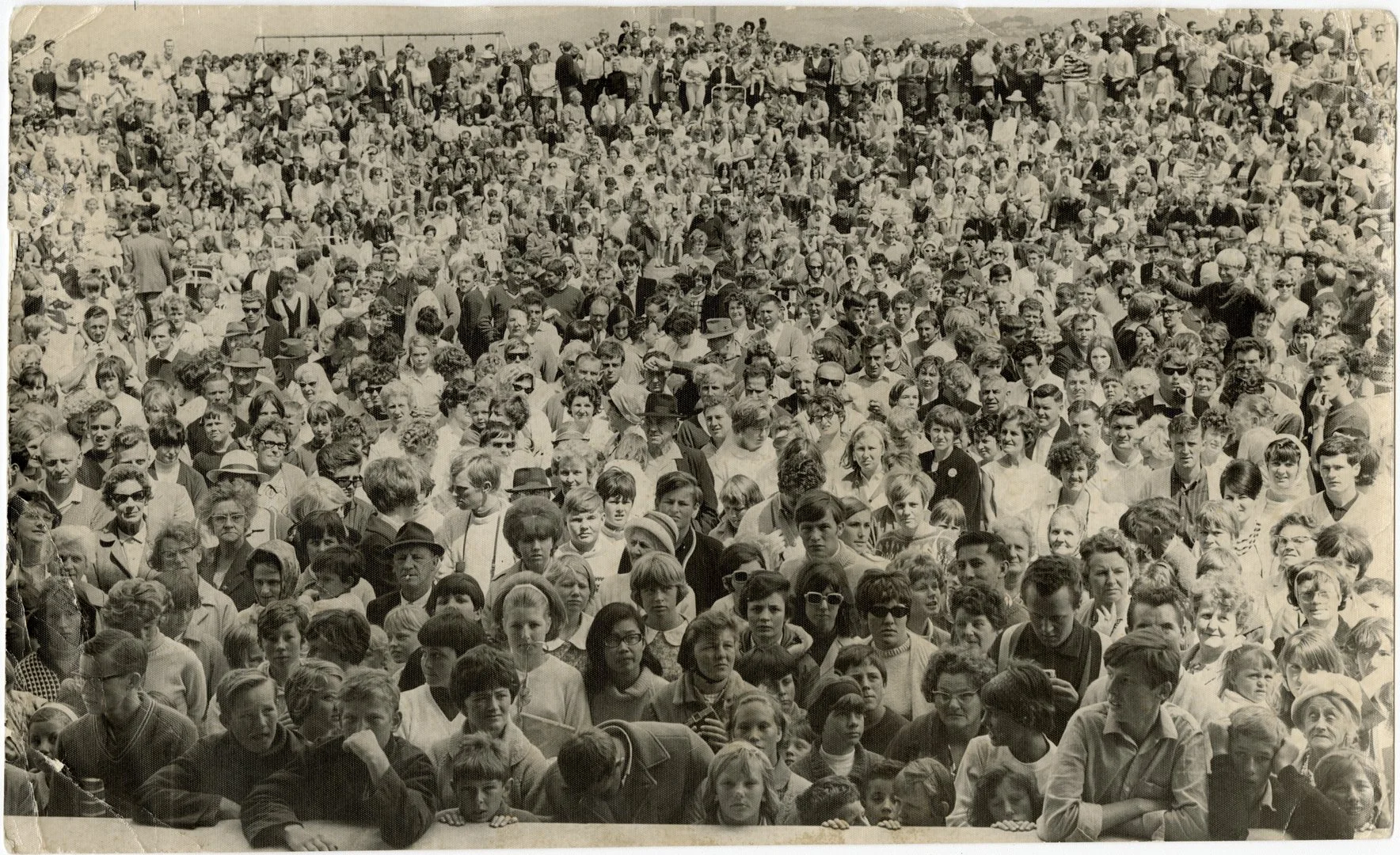 Event's in New Brighton carried through. A crowd watching Miss New Brighton at the New Year Carnival 1968. 