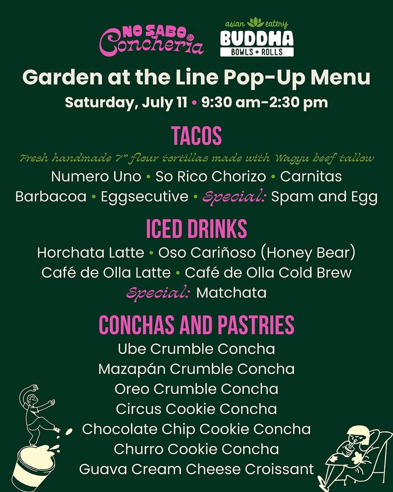 Saturday&rsquo;s lineup hits hard 🤌🏽 

🗓️ Saturday, July 11
⏰ 9:30 am-2:30 pm
📍 Garden at the Line (6415 Elvas Avenue, Sacramento)

Limited quantities, available until sold out. Come hungry and stay for the World Cup watch parties! ⚽️

(We will s