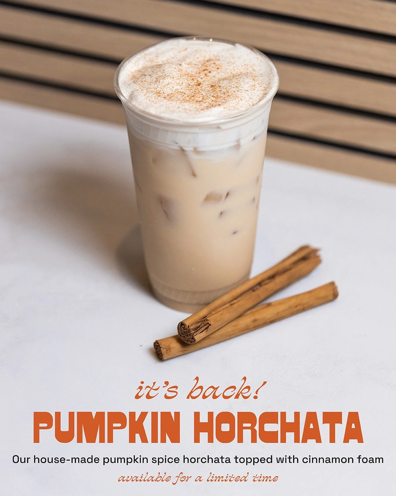 Your fall favorite is back for the season: Pumpkin Horchata! 🎃

#pumpkinhorchata #pumpkinspice #pumpkinspiceseason #pumpkinspicelife #horchata