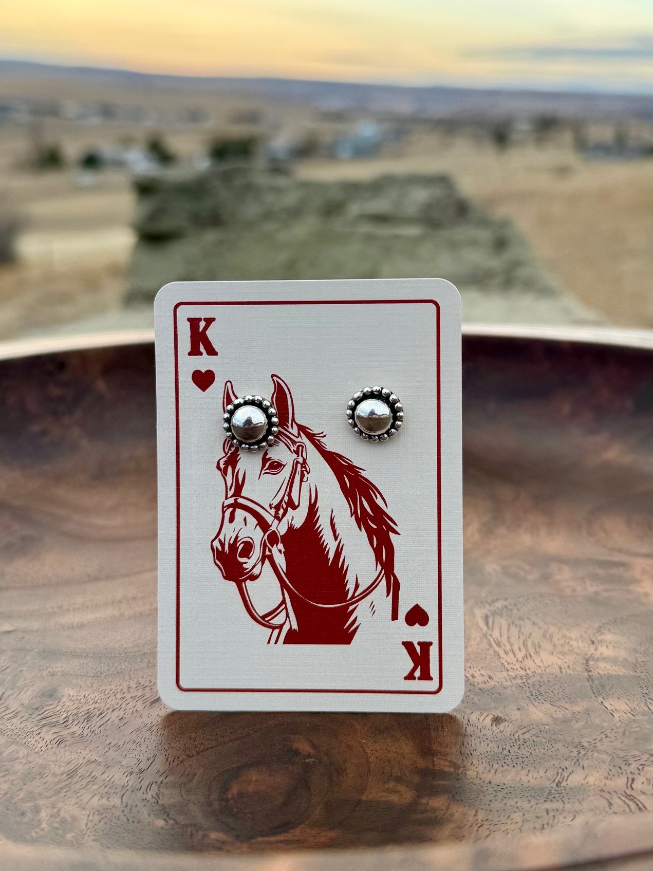 Silver stud earrings