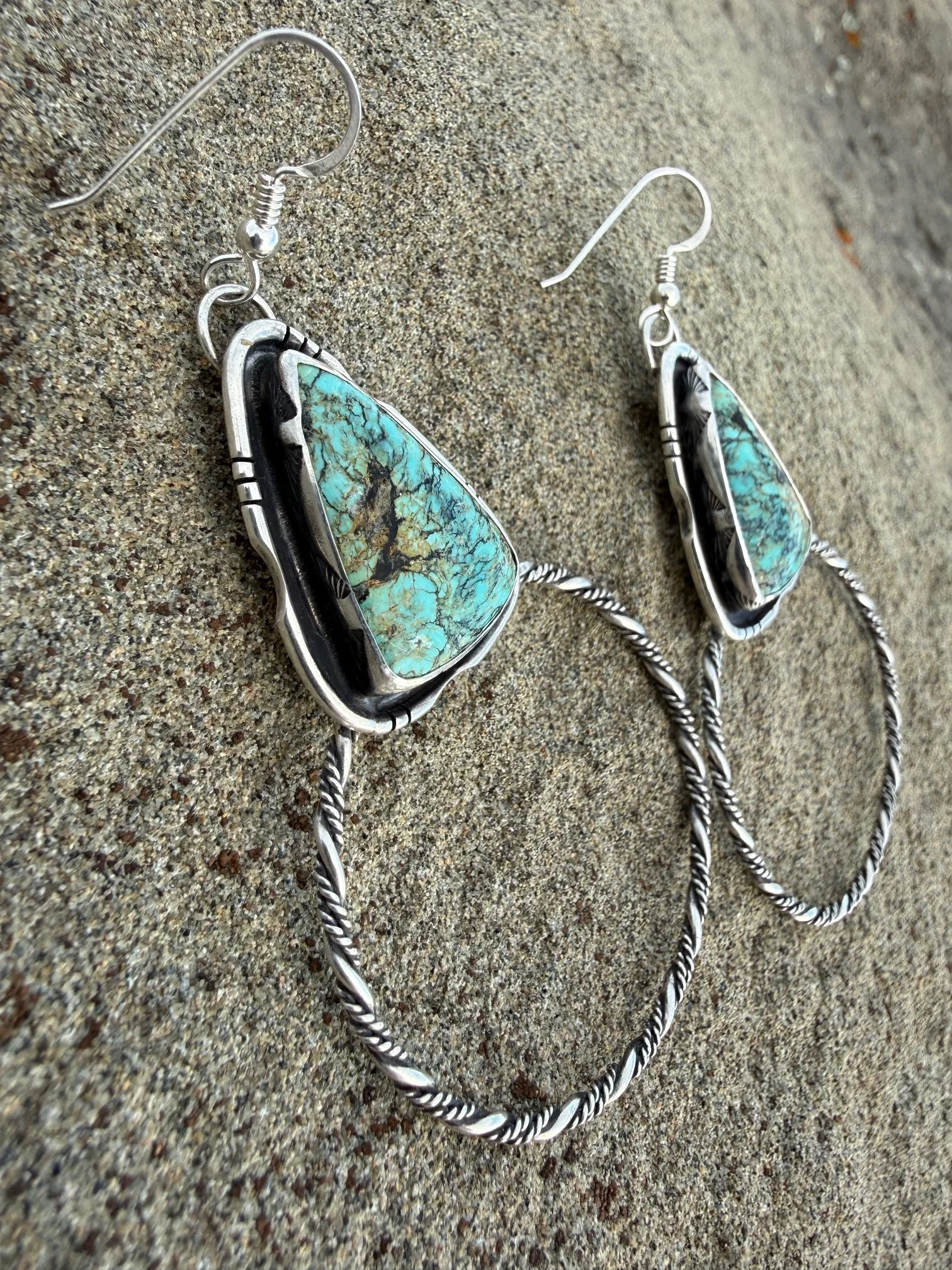 Hubei Turquoise Hoop Earrings