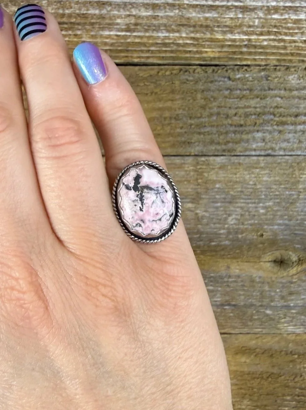 Pink Rhodonite Ring