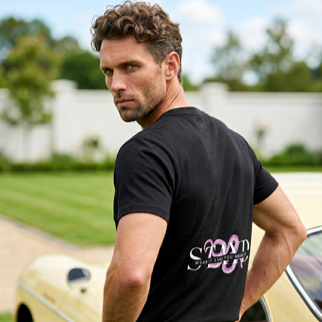 Black Unisex Pink Snake Tee