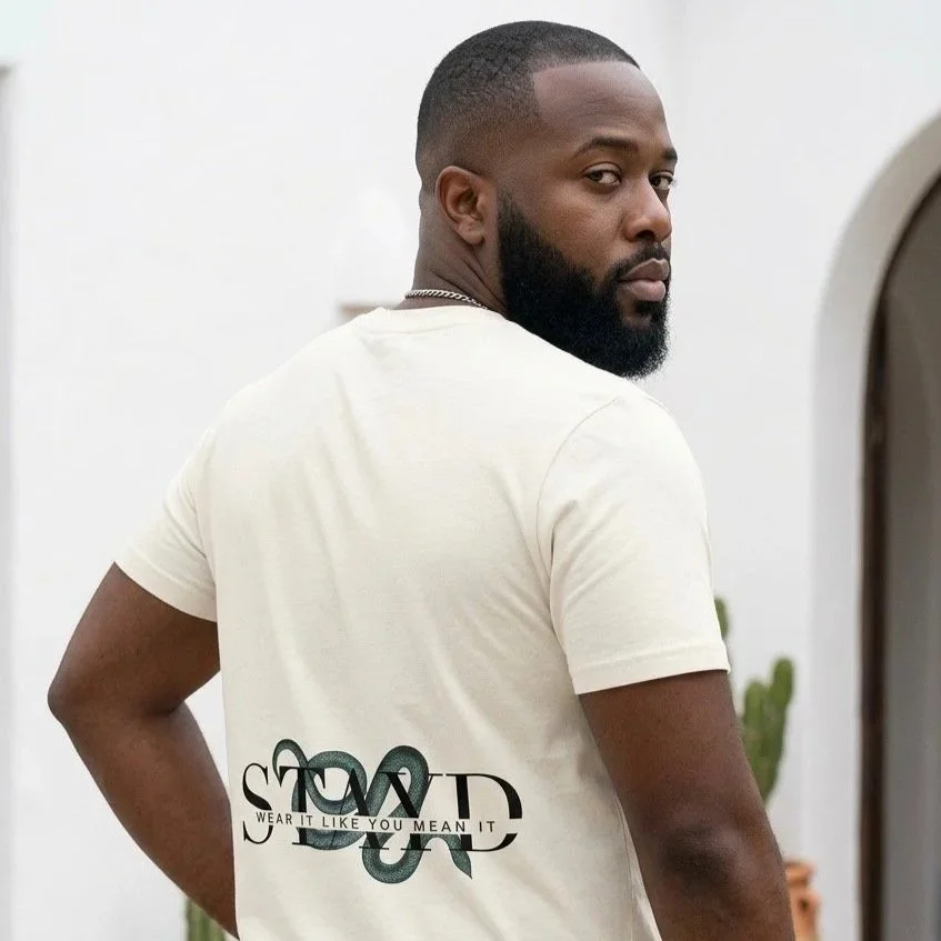 Ecru Unisex Green Snake Tee