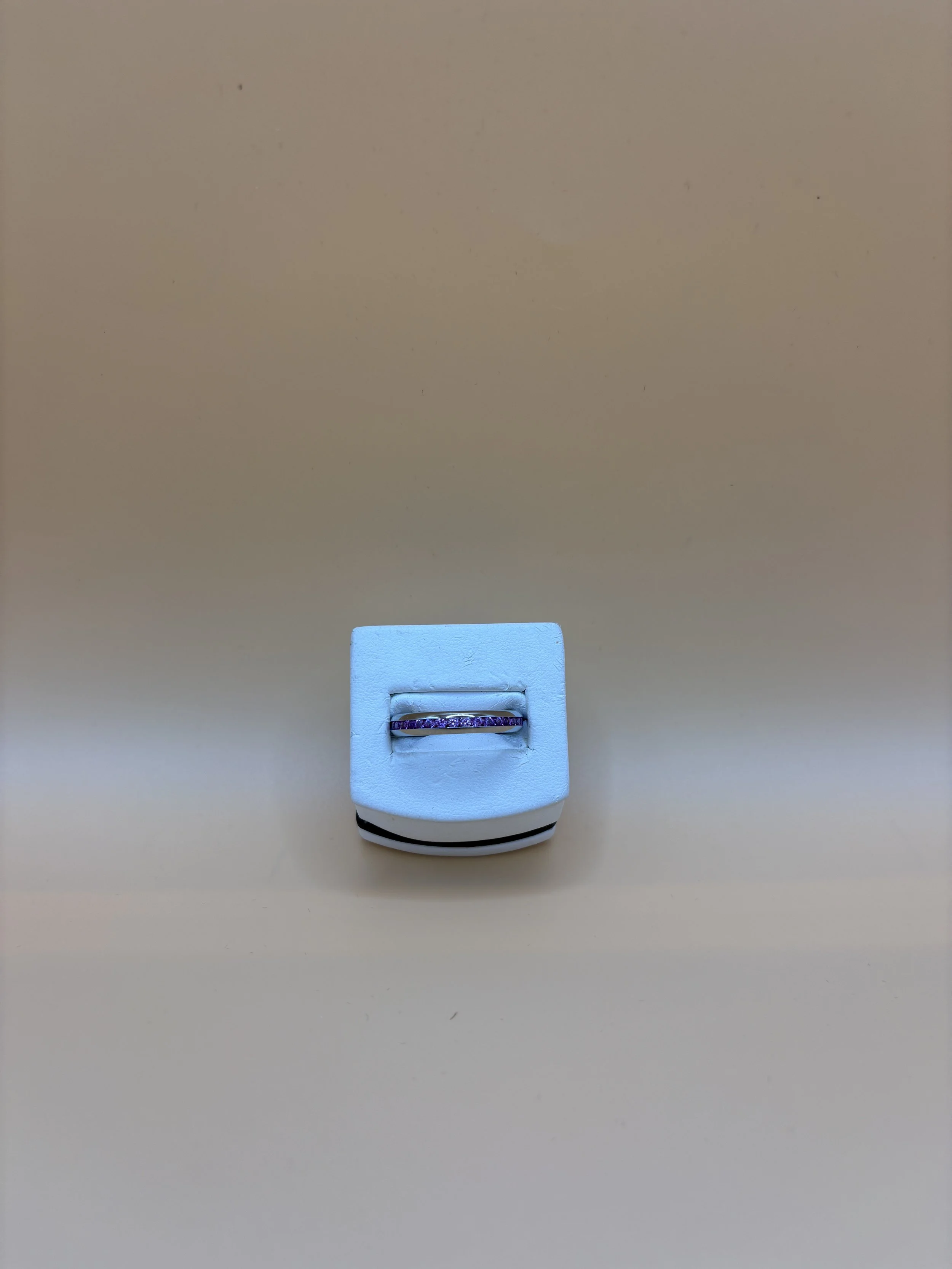 Stainless Steel Pink CZ Ring