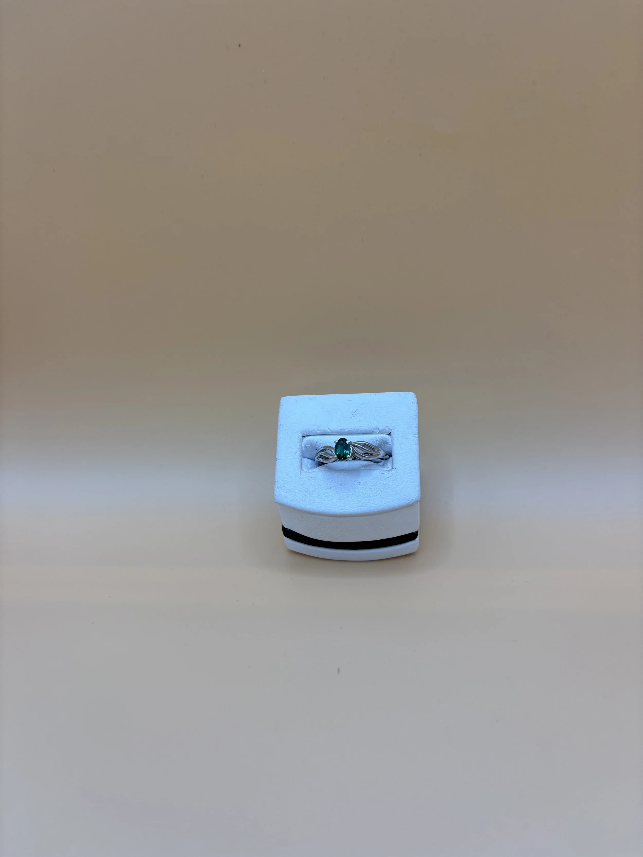 May Lab Created Emerald & Diamond Ring