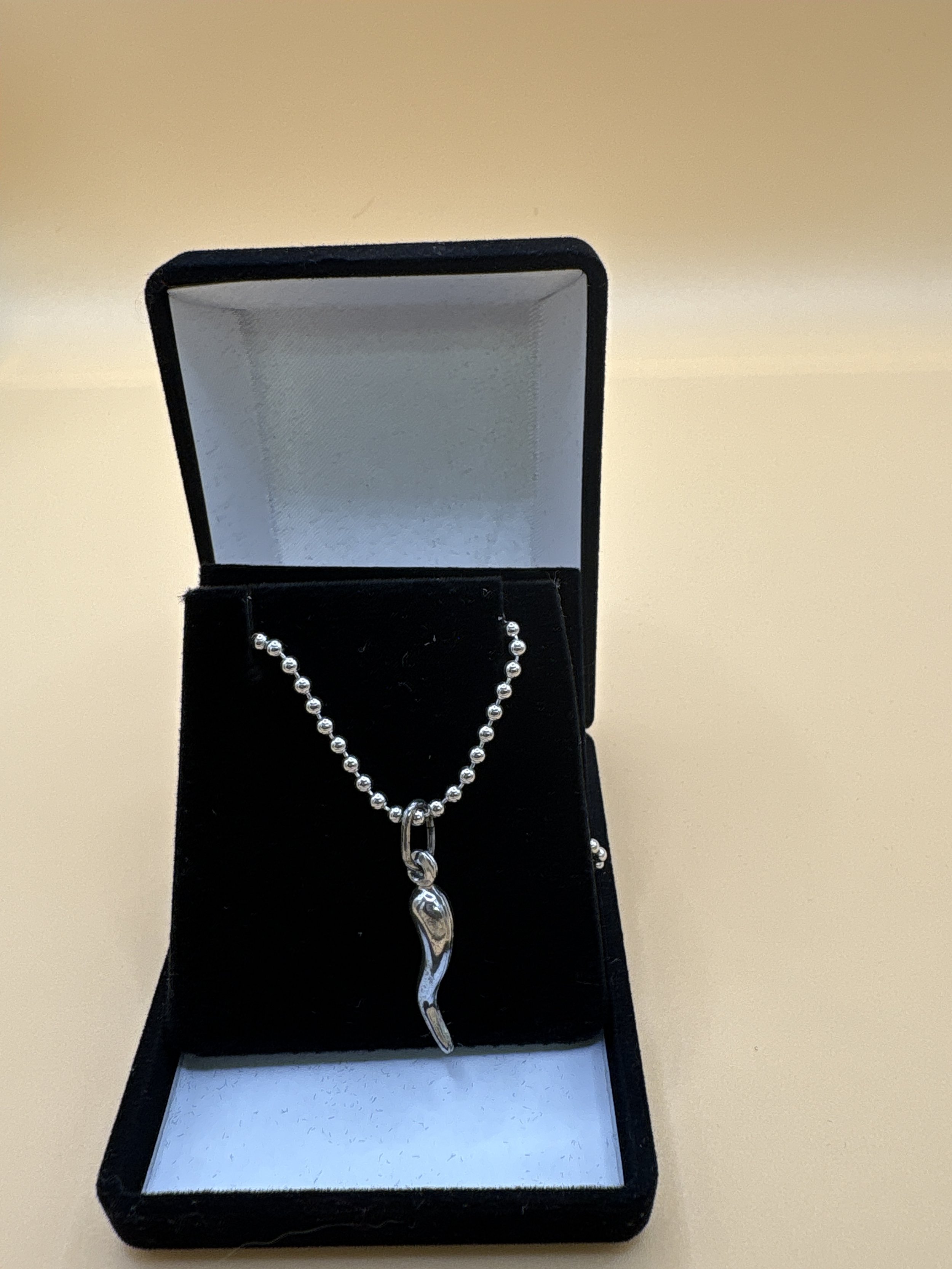 Italian Horn Sterling Silver Necklace