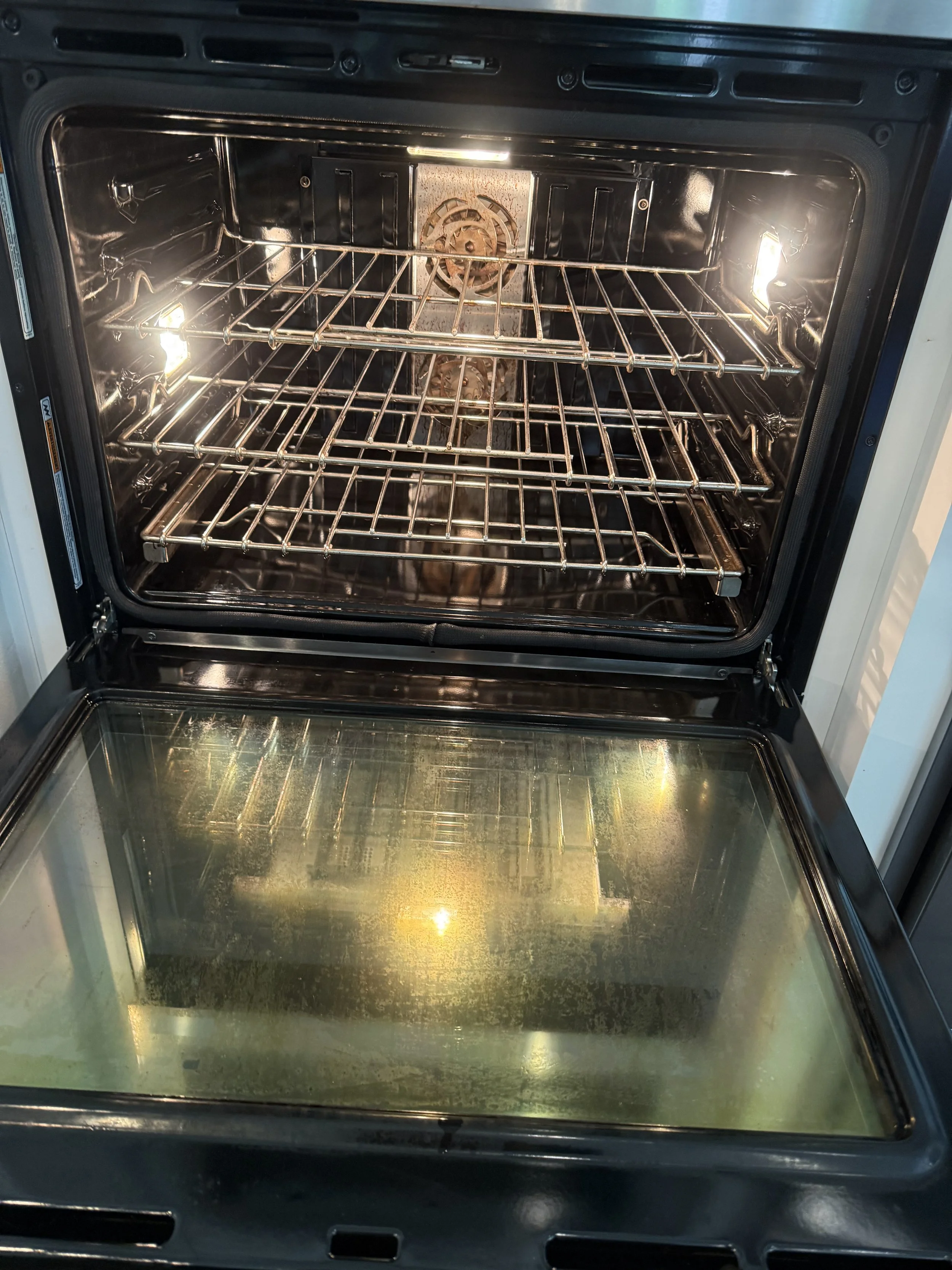 After cleaning the oven on a deep-clean.
