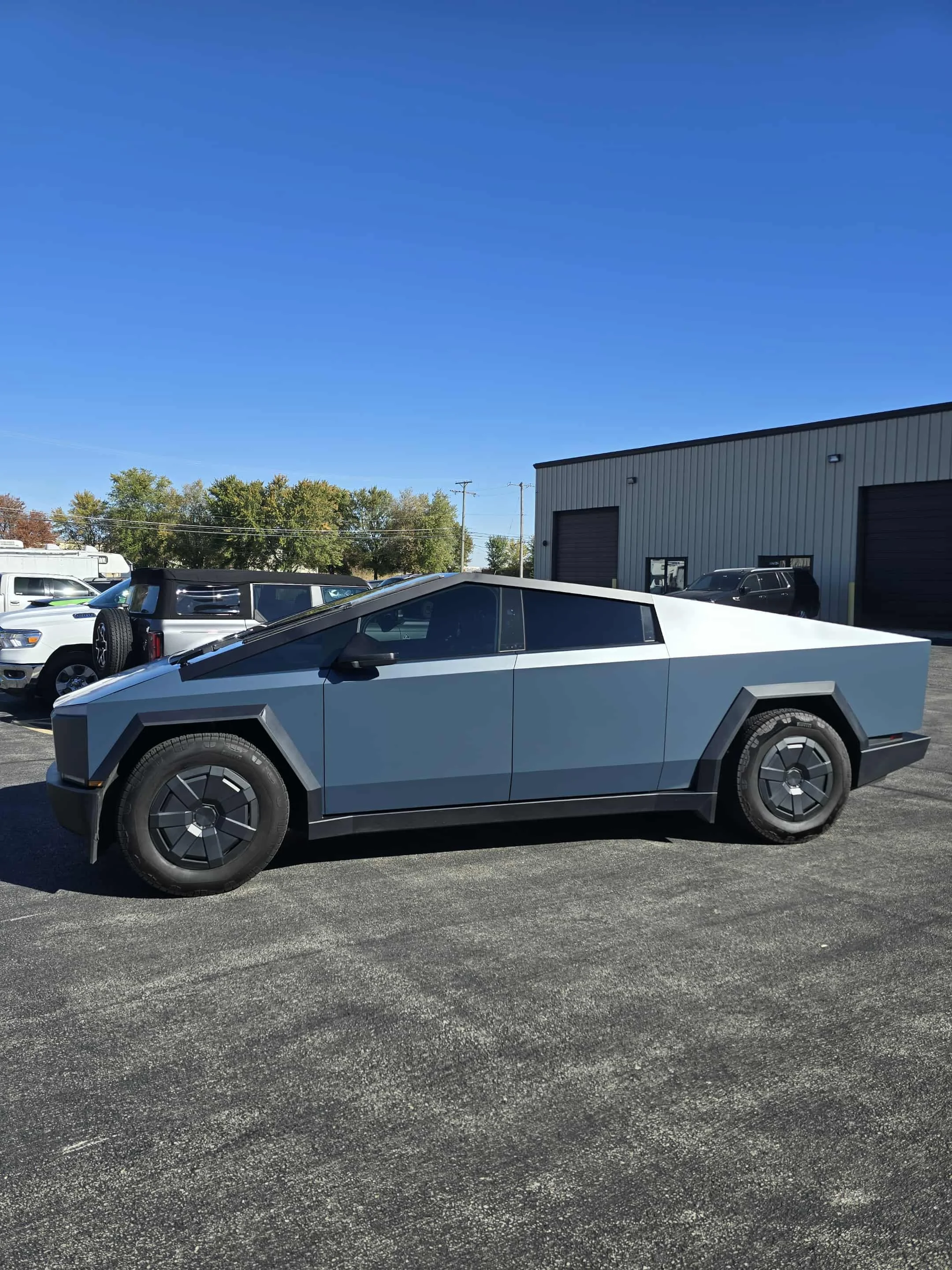 Cybertruck wrapped in Xpel/PPF for protection against road salt in Illinois (Chicagoland).