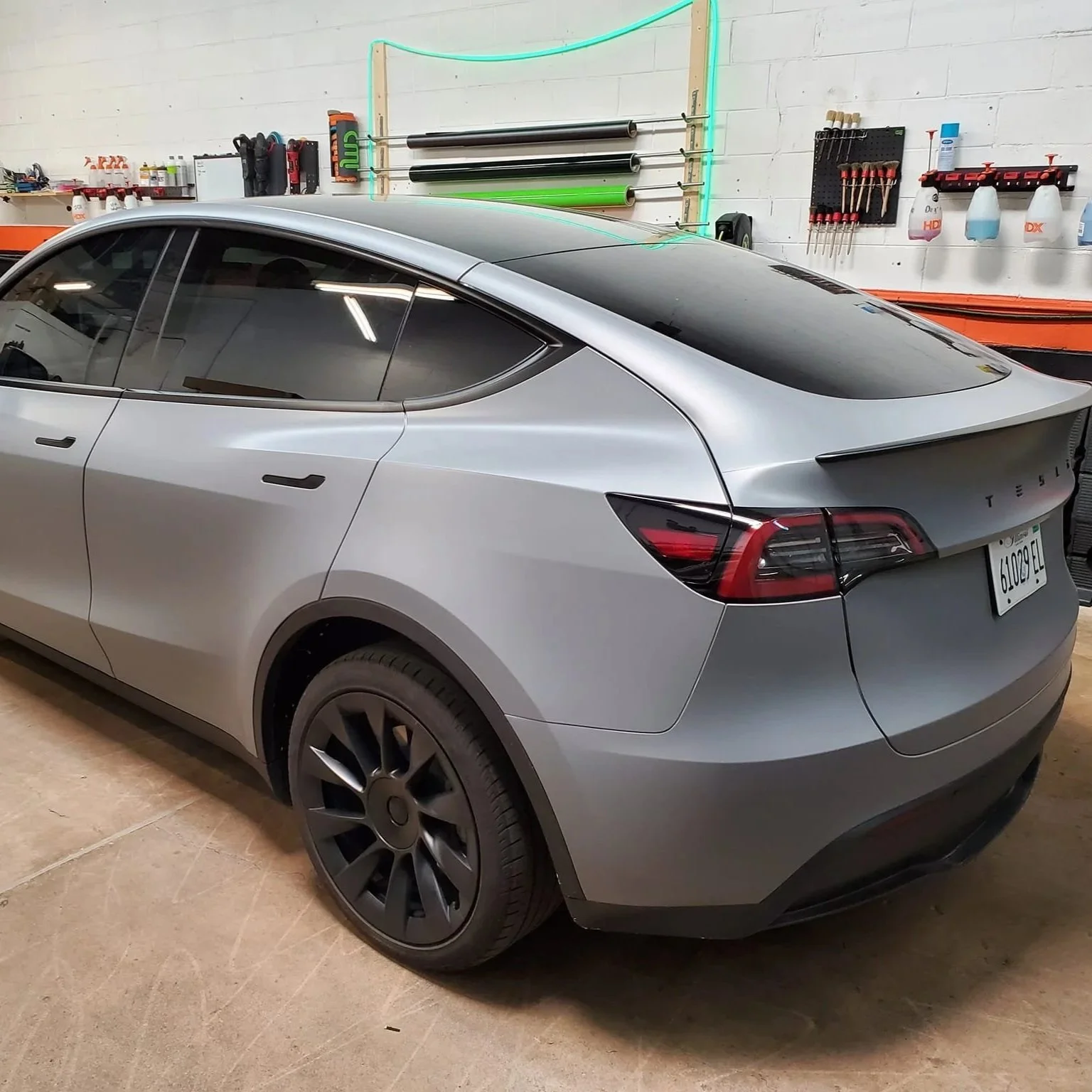 tesla wrapped in nardo grey