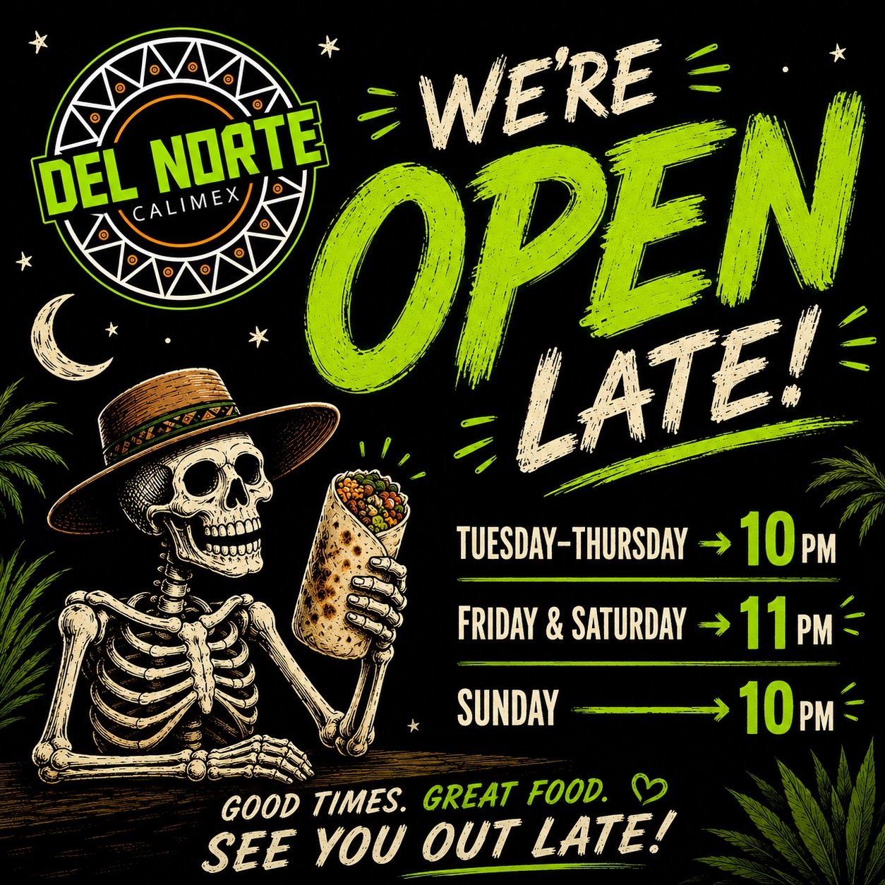 Great news! We&rsquo;re extending our hours! 

Sun-Thur we&rsquo;re open till 10pm
Fri-Sat we&rsquo;re open till 11pm

-

#temecula #food #familybusiness #foodlover #taco