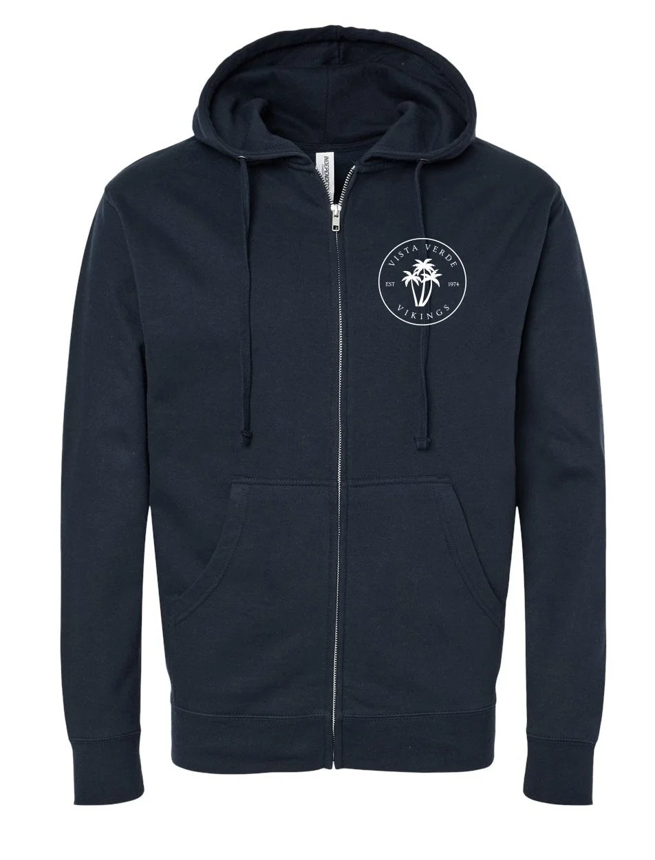 VV Palms Zip Up Navy Hoodie