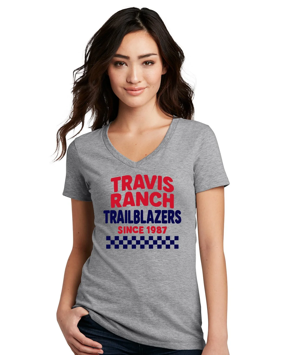 TR Checkers Ladies V Neck