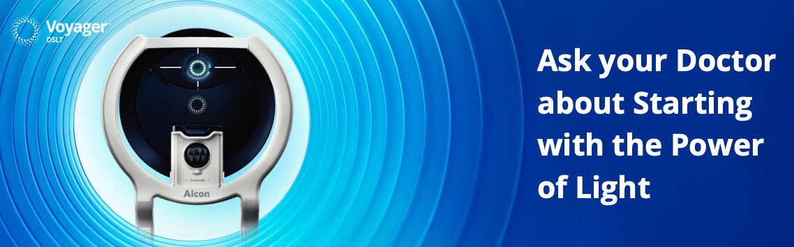 Alcon Voyager DSLT laser device for automated glaucoma treatment